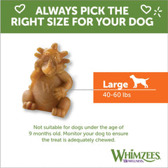 Wellness WHIMZEES Hedgehog Dog Dental Treats, Natural Chews, Large Size