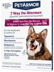 PETARMOR 7 Way De-Wormer for Medium & Large Dogs – Chewable Tablets