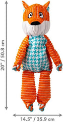 KONG Floppy Knots – Fox (Extra Large) – No-Stuffing Squeaky Rope & Plush Dog Toy