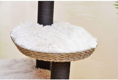 PetPals Group Tundra Modern Handwoven Cat Tree with Paper Rope Scratching Posts, 50" H