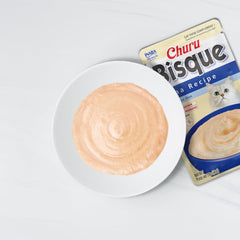 INABA Churu Bisque for Cats, Creamy Lickable Purée Side Dish with Vitamin E, 1.4 Ounces per Pouch, 12 Pouches, Chicken Variety