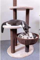 PetPals Group Pharaoh Multi-Functional Handwoven Cat Tree with Scratching Posts, 48.5" H