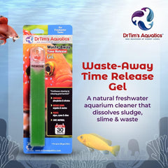 DrTim's Aquatics Freshwater Waste-Away Time Release Gel – Natural Fish Tank & Aquarium Leave-in Waste Management Solution for Dissolving Cleaning Organic Sludge – Medium