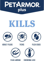 PetArmor Plus Flea and Tick Prevention for Dogs, Dog Flea and Tick Treatment, 3 Doses, Waterproof Topical, Fast Acting, X-Large Dogs (89-132 lbs)