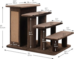 Petpals Zoso Multi-Functional Pet Stairs with Storage and Scratching Pad and Cute Mouse Toys, Suitable for Pets to Play and Engage in Activities