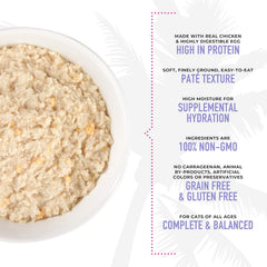 Tiki Cat Luau Pate, Chicken and Egg Recipe in Chicken Broth, Grain-Free Balanced Nutrition Wet Canned Cat Food, for All Life Stages