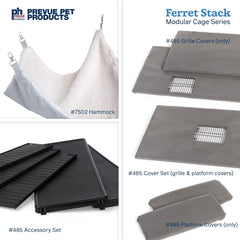 Prevue Pet Products Ferret Stack One Story Ferret Home with Portable Stand, Escape Proof Lock, Hammock, Ramps, Expandable Add-On Cage Stacking System