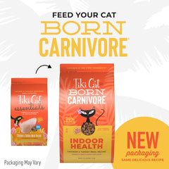 Tiki Cat Born Carnivore Indoor Health High Protein, Chicken & Turkey Meal, Grain-Free Baked Kibble to Maximize Nutrients, Dry Cat Food