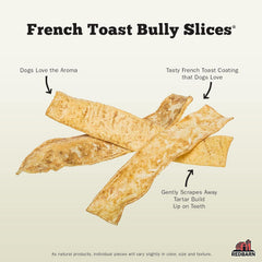 Redbarn Bully Slices for Dogs, Highly Palatable, Long-Lasting Natural Dental Treats with Functional Ingredients - French Toast 9 oz