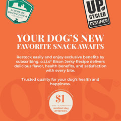O.T.I.S. Wild Things Bison Recipe Jerky for Dogs – 4 oz – Soft Bison Treats with Flaxseed – Grass-Fed, GMO-Free – No Hormones or Artificial Additives