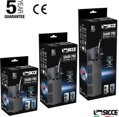 Sicce Shark PRO 700 Internal Aquarium Filter 190 GPH Submersible | Up to 53 Gallons | in-Tank Freshwater and Saltwater Application with Dual Removable Filter Cartridges | Fish Tank Turtle Terrarium