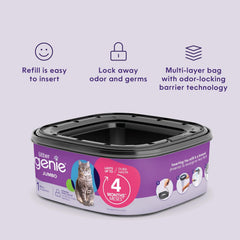 Litter Genie Refill Bags | Up to 4 Months of Supply in 1 Cartridge | Ultimate Odor Control Cat Litter Bags
