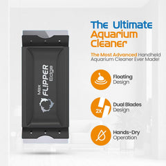 Flipper Cleaner EDGE 2-in-1 Scrubber Scraper Floating Magnetic Fish Tank Aquarium Cleaner with DUAL BLADES - Efficient Glass & Acrylic Aquarium Cleaning Tools