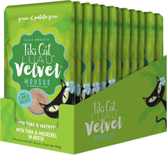Tiki Cat Luau Velvet Mousse, Tuna & Mackerel in Broth, Complete Nutrition for Balanced Diet, Wet Cat Food For All Life Stages