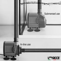 SICCE Syncra Silent 0.5 Multifunction 185 GPH Submersible Water Pump | Italian Made 8W Ultra Quiet Durable for Aquarium Fish Tank, Fountain, Pond, Hydroponics, Terrarium Black | Freshwater & Saltwater