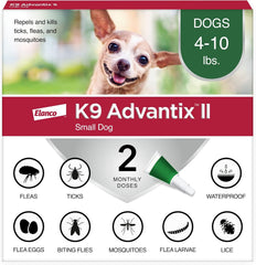 Elanco K9 Advantix II Dog Vet-Recommended Flea, Tick & Mosquito Treatment & Prevention | Dogs 4-10 lbs. | 2-Mo Supply