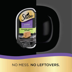 SHEBA Perfect Portions Paté Wet Cat Food Tray (1 Count, 2 Servings), Roasted Turkey Entrée 2.6-oz