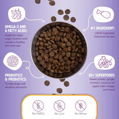 Health Extension Grain Free Venison & Sweet Potato Dry Dog Food (23.5 lb / 10.66 kg) - Lean Protein Formula for Dogs with Poultry Allergies & Sensitive Stomachs