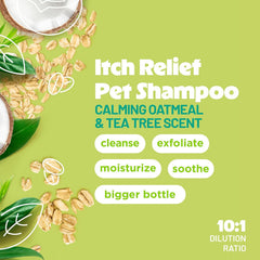 TropiClean Oatmeal Dog Shampoo for Itchy Skin Relief, Professional Dog Shampoo, Soothing Medicated Itch Relief, Puppy Safe 1 gal