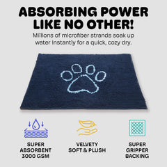 Dog Gone Smart Dirty Dog Doormat - Fast Drying Rug with Super Gripper Backing for Clean Floors - Super Absorbent and Machine Washable Mat for Muddy Paws