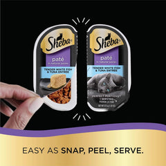 Sheba Perfect Portions Multipack Delicate Salmon and Tender Whitefish & Tuna Entrees Wet Cat Food 2.6-oz(Pack of 12)