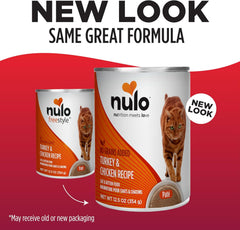 Nulo Turkey & Chicken Pate Wet Canned Cat Food, 12.5 Ounce (Pack of 12)