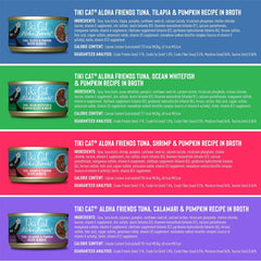 Tiki Cat Aloha Friends Variety Pack, Seafood Flavors with Pumpkin, Wet, High-Protein & High-Moisture Cat Food, For All Life Stages