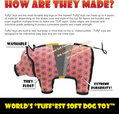 TUFFY - World's Tuffest Soft Dog Toy - Ocean Larry Lobster -Squeakers - Multiple Layers. Made Durable, Strong & Tough. Interactive Play (Tug, Toss & Fetch). Machine Washable & Floats.