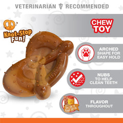 Nylabone Pretzel Power Chew Toy for Dogs, Dog Toys for Aggressive Chewers, Bacon & Peanut Butter Flavor, X-Large Dogs - 50+ lbs, 1 Count