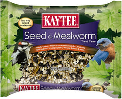 Kaytee Wild Bird Seed & Mealworm Seed Cake Food For Bluebirds, Chickadees, Woodpeckers and More, 1.4 Pound