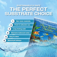 Marine Blue Aquarium Gravel - Non-Toxic, Colorfast, Vibrant Substrate for Aquariums, Terrariums, Ponds & Crafts