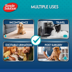 Simple Solution Disposable Dog Diapers Wraps for Male Dogs, True Fit, Absorbent, Leak Proof with Wetness Indicator, Puppy and Doggie Diaper for Peeing, For Small Pets