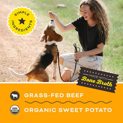 Primal Beef Jerky Dog Treats Made with Beef Bone Broth, Give Pieces a Chance, Training Treat for Dogs, 4 oz