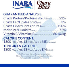 INABA Churu Bites for Dogs, Grain-Free, Soft/Chewy Baked Chicken Wrapped Churu Filled Dog Treats, 0.42 Ounces Each Tube | 48 Tubes Total (8 Tubes per Pack), Chicken with Salmon Recipe