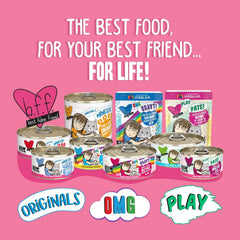 Weruva B.F.F. Play - Best Feline Friend Paté Lovers, Aw Yeah!, Chicken & Beef Best Buds with Chicken & Beef, 2.8oz Can (Pack of 12)