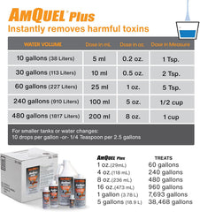 Kordon Amquel Plus Aquarium Water Conditioner - Instantly Detoxifies Ammonia, Nitrite, Nitrate, and Chlorine Remover for Freshwater & Saltwater Aquariums, 8 Ounces
