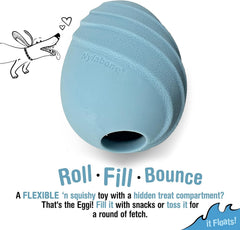 Nylabone Eggi Interactive Fillable Dog Chew Toy - Lightweight Bouncy Floatable Dog Treat Toy for Creative Play & Dog Exercise, Blue, Large/Giant - Up to 50 lbs. (1 Count)