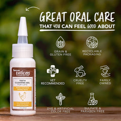 TropiClean Enticers Cat Teeth Cleaning Treat Gel | Honey Chicken Flavored Cat Toothpaste Alternative |