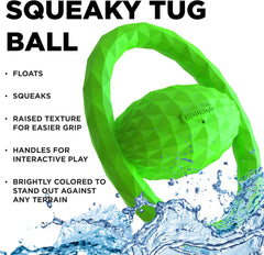 Playology Hound2O Outdoor Dog Toys | Interactive Squeaky Ball - Tug of War Dog Toy | Bright Chew Toy Floats for Water Adventures