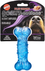 SPOT Play Strong Scent-sations Bone - Scent-Infused, Strong, Durable TPR Rubber, Heavy Duty Dog Toys for Aggressive Chewers