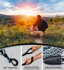 Wigzi - Flex Walk, Heavy Duty Dog Leash, 360 Soft Cushion Flexible Silicon Handle, Reflective Bungee Dog Lead, 6 Feet Long Thick Rope, Training Service Dog Essentials