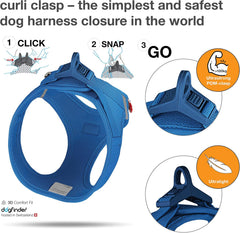 curli Vest Harness Clasp Air-Mesh Dog Harness (safe dog accessories, no pressure points, improved fit, harness with curli clasp buckle)