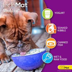 LickiMat Wobble, Dog Slow Feeder Bowl Lick Mat, Boredom Anxiety Reducer; Perfect for Food, Treats, Yogurt, or Peanut Butter. Fun Alternative to a Slow Feed Dog Bowl, Orange