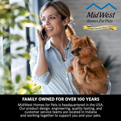 MidWest Homes for Pets Wire Mesh Pet Safety Gate, Pressure Mounted Dog Gate, Natural Wood & White Powder Coated Wire Mesh