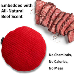 Playology Plush Crinkle Disc for Large to X-Large Dogs 50lbs & up | Engaging All Natural Beef Scented Plush Dog Toy | Fun Crinkle for Extended Play | Easy to Clean, Interactive & Non-Toxic