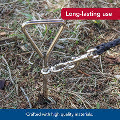 Titan - Coastal Pet Titan Dog Tie Out Stakes for Hard Soil - Spiral Stake for Dog Cable - Heavy-Duty Ground Anchor - Rust-Resistant Finish - Robust Metal Design - 17"