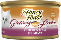 Purina Fancy Feast Gravy Lovers Chicken Hearts and Liver Feast Grilled Gourmet Cat Food in Wet Cat Food Gravy - (Pack of 24) 3 oz. Cans