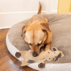 SPOT Dura-Fused Leather Barnyard Animals - Stuffed Dog Toy with Squeaker, Real Leather & Jute Fabric, For Light to Moderate Chewers, Great for Adult Dogs and Puppies - 11in, Assorted Styles