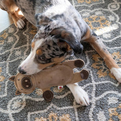 SPOT Dura-Fused Leather Barnyard Animals - Stuffed Dog Toy with Squeaker, Real Leather & Jute Fabric, For Light to Moderate Chewers, Great for Adult Dogs and Puppies - 11in, Assorted Styles