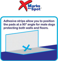 SPOT X Marks The Spot Extra Absorbent Pee Pads | Puppy Pads | Puppy Pads with Adhesive | Training Pads | Dog Pads | Dog Pee Pads | Dog Potty Pads | Adhesive Strips | 22"X22"